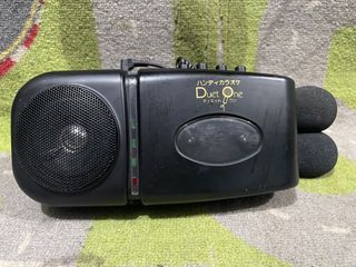 Vintage Handy Portable Duet One Cassette Karaoke with 2 mics fully functional from Japan