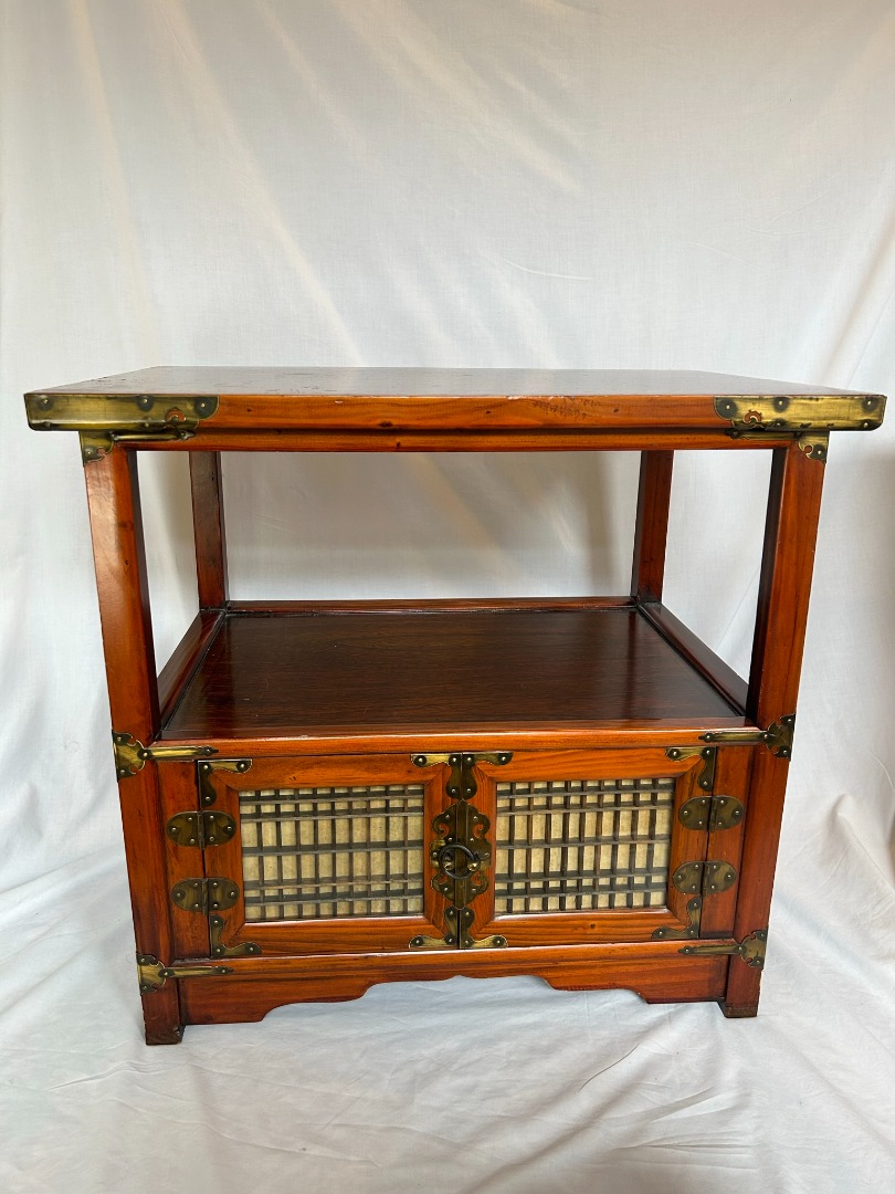Vintage Japanese style side table (late 20th century) solid wood with