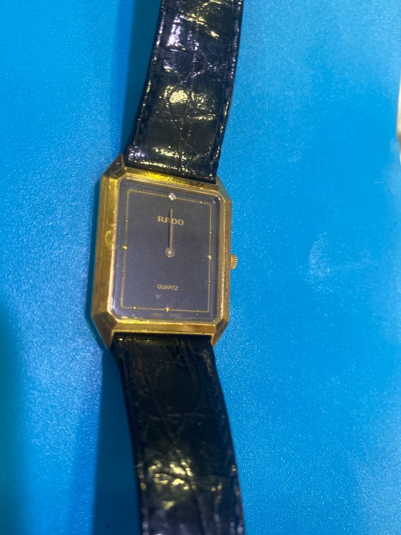 Vintage Rado Tank Black Dial Gold Case Dress Watch on Carousell