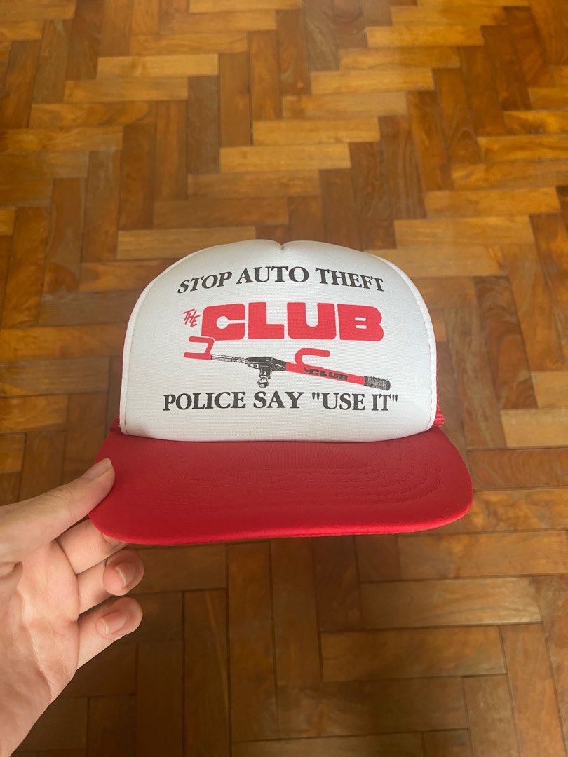 Vintage Red Irony Trucker Cap, Men's Fashion, Watches & Accessories