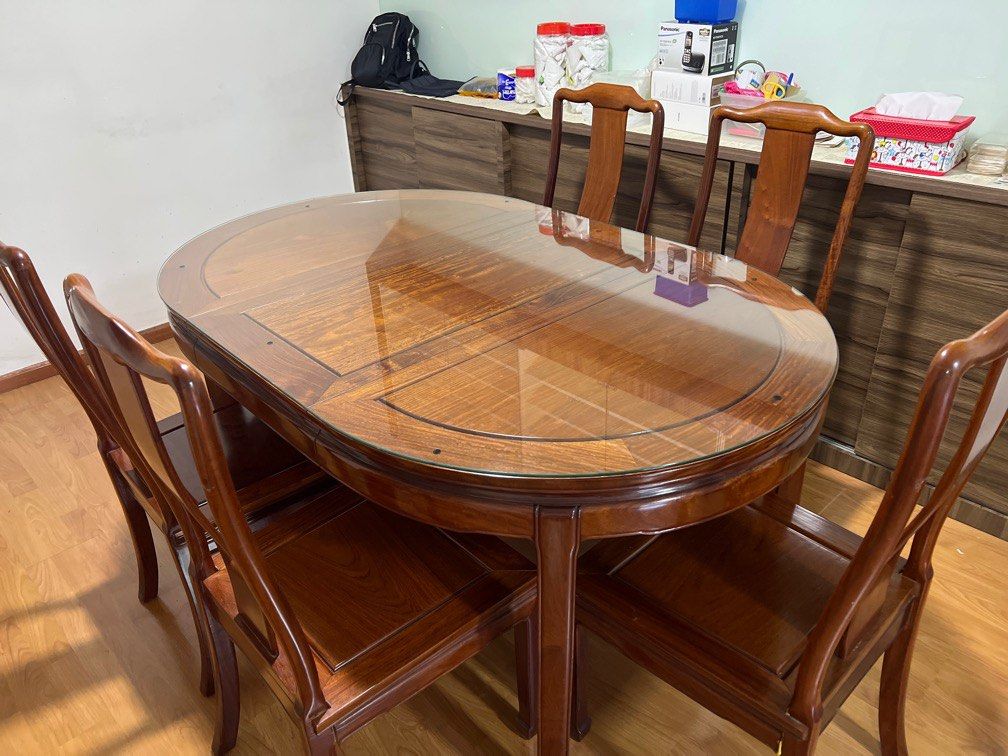 Vintage Rosewood Dining Table & Chairs, Furniture & Home Living, Furniture, Tables & Sets on