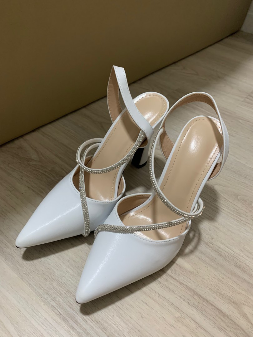 White pointed toe slingback on sale