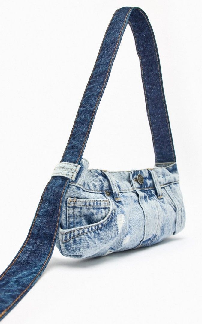 Zara denim patchwork 2025 bag