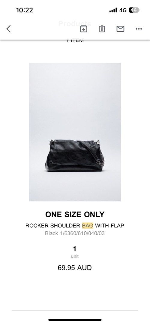 15967F ZARA Rocker Shoulder Bag With Flap Price: MVR 950