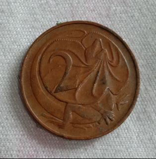 1966 2cents Queen Elizabeth Australia coin