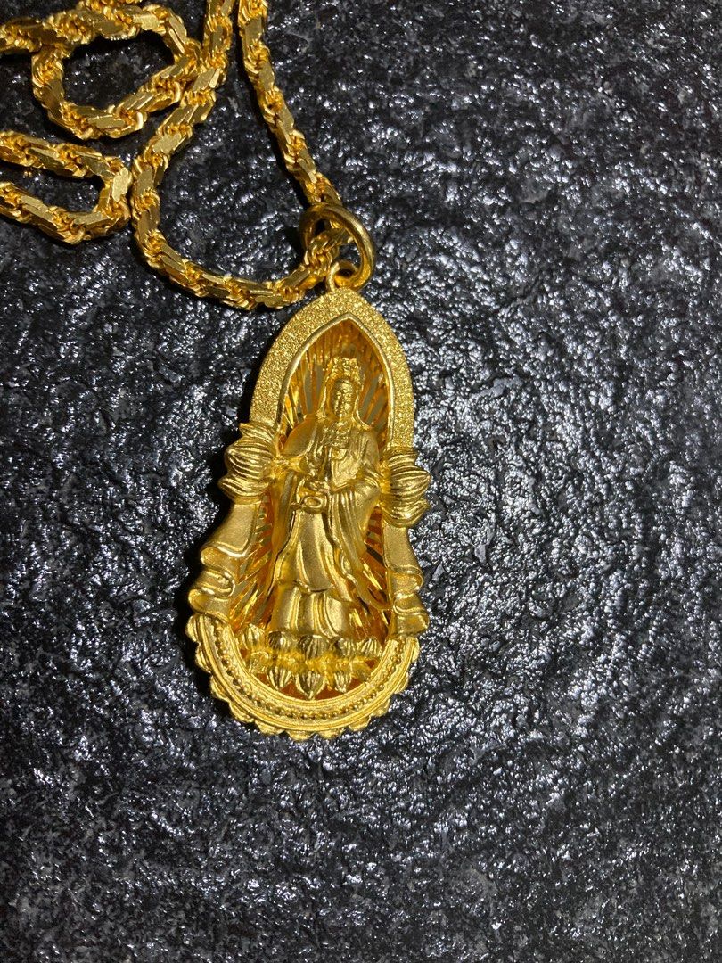 Gold chain clearance with buddha pendant