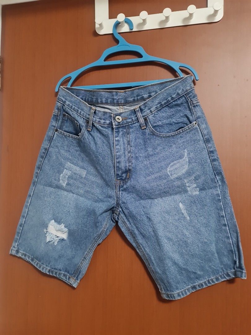 3/4 online denim shorts