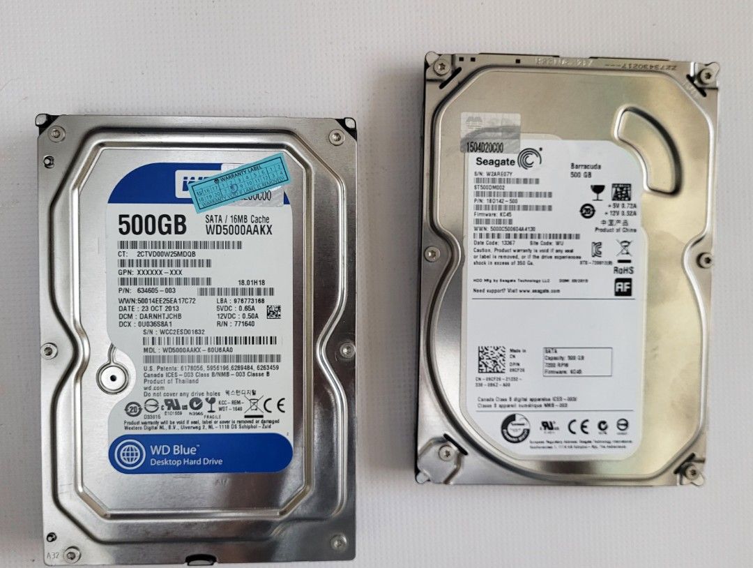 500GB HDD 硬盤, 電腦＆科技, 電腦周邊及配件, 硬碟及儲存器- Carousell