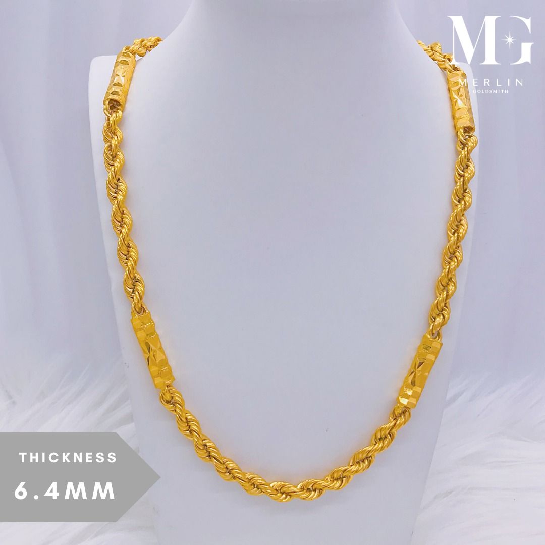 Sold Out 916 Gold 20 Inches 51cm Hollow Barrel Rope Chain