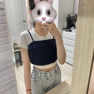 深藍條紋背心