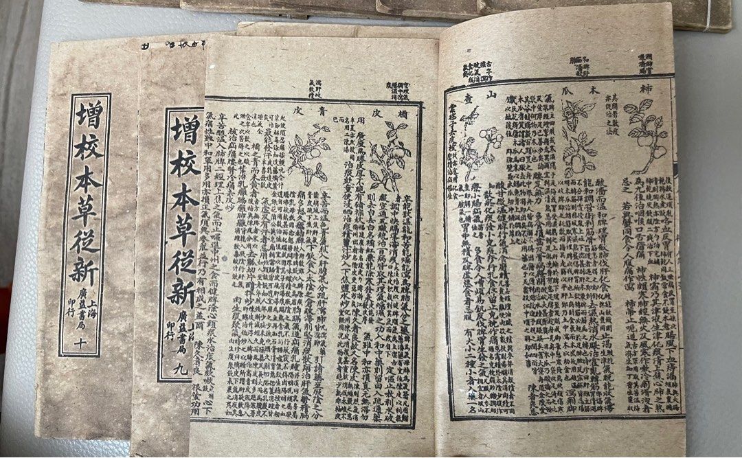 百年古藉 古董書 - 罕見全套1-10冊「增校本草從新」1913年 民國二年 上海廣益書局印 - 「木草綱目」增效版本 (附圖中國中奕拍賣估值 ...