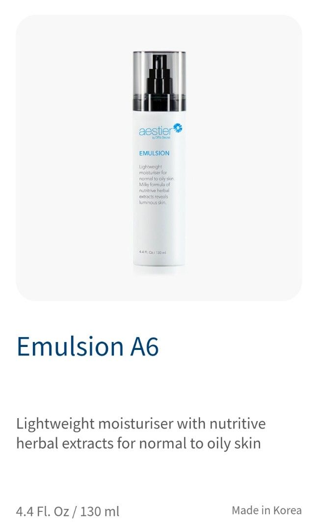 A6 Emulsion Moisturizer Dr Secret Aestier, Beauty & Personal Care