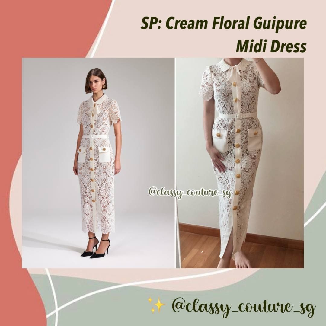 white christmas dresses Cream Floral Lace Mini Dress – self-portrait main image 1