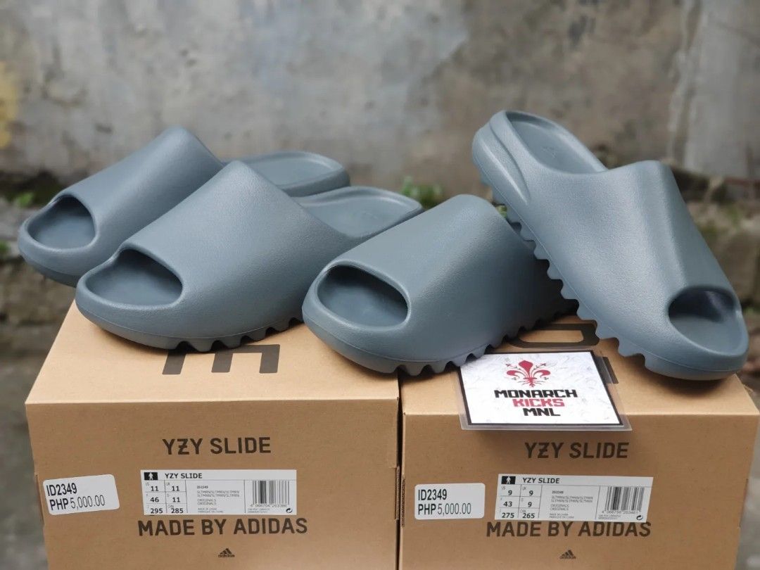 新作激安adidas YEEZY SLIDEイージースライドSLATE MARINE 靴