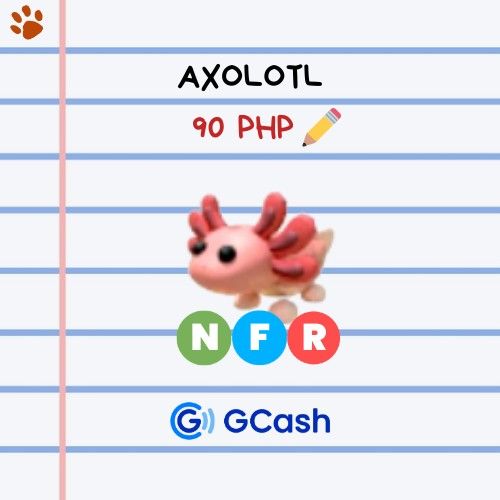 ADOPT ME NFR AXOLOTL, Video Gaming, Gaming Accessories, InGame
