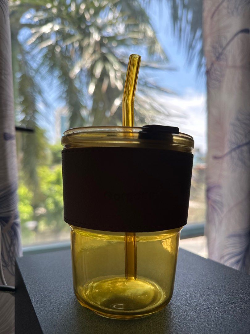 Aesthetic coffee glass with straw (Category: Other Kitchenware & Tableware) located in Manila. Submitted by iamken28 (Listing ID 1248926505, Image 2). Description: .