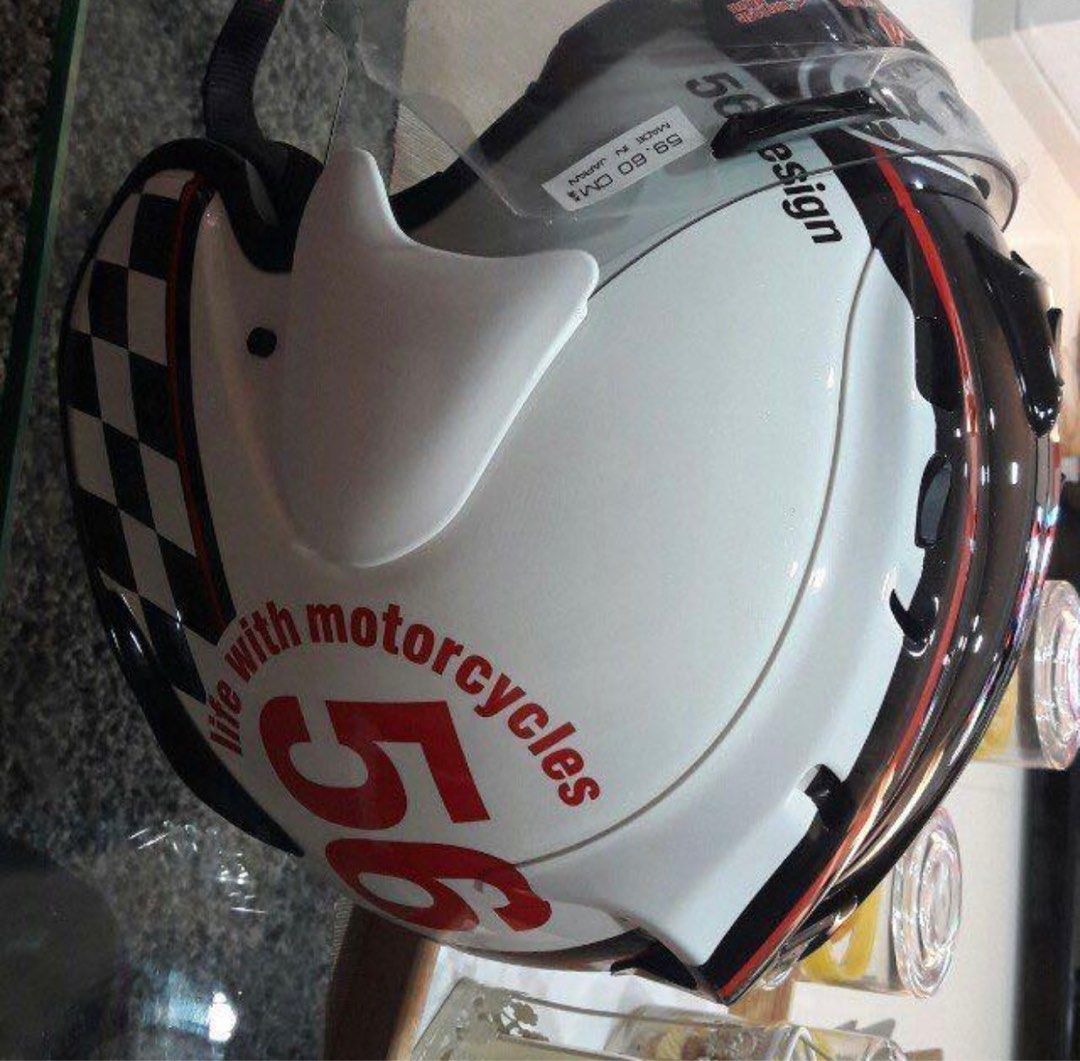 Arai Helmet Ram 4 (Category: Motorcycle Apparel) located in Singapore. Submitted by dushtak (Listing ID 1249066690, Image 2). Description: Arai 56 design. Comes with helmet box, helmet bag and manual. Condition 9.5/10.