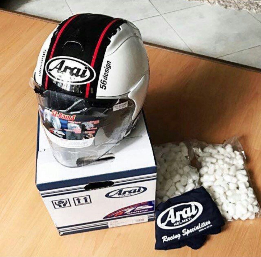 Arai Helmet Ram 4 (Category: Motorcycle Apparel) located in Singapore. Submitted by dushtak (Listing ID 1249066690, Image 1). Description: Arai 56 design. Comes with helmet box, helmet bag and manual. Condition 9.5/10.