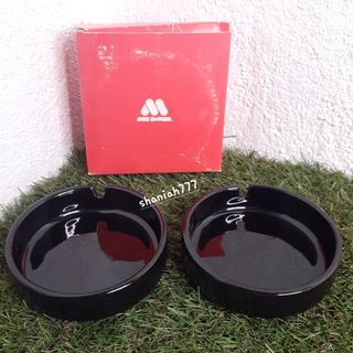 ASHTRAY- Moss Burger 2 pcs BLACK Ceramic Ashtray-JP