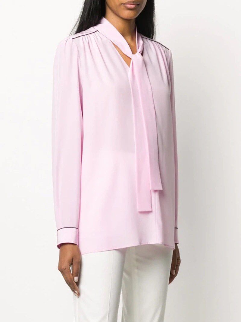 AUTHENTIC EMILIO PUCCI piped trims long sleeve blouse (Category: Luxury Apparel) located in Koronadal. Submitted by twinsiesshop (Listing ID 1248935725, Image 1). Description: EMILIO PUCCI piped trims long sleeve blouse 🏷Make an offer, but please offer a reasonable price. Low ballers will be IGNORED! This beauty retails around 50k. Item is untagged but guaranteed unused and 💯% authentic! • Italy 40 or small on tag. Runs big! Fits up to large. •