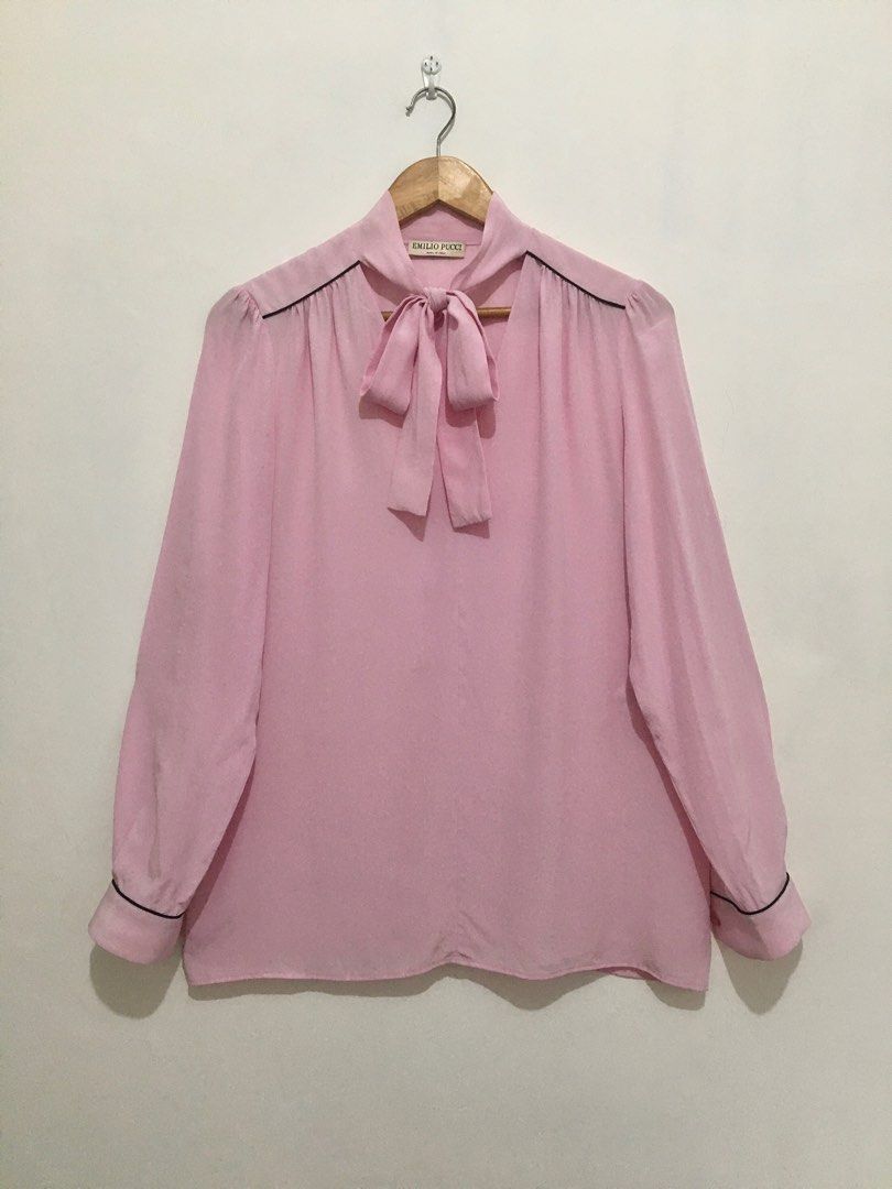 AUTHENTIC EMILIO PUCCI piped trims long sleeve blouse (Category: Luxury Apparel) located in Koronadal. Submitted by twinsiesshop (Listing ID 1248935725, Image 3). Description: EMILIO PUCCI piped trims long sleeve blouse 🏷Make an offer, but please offer a reasonable price. Low ballers will be IGNORED! This beauty retails around 50k. Item is untagged but guaranteed unused and 💯% authentic! • Italy 40 or small on tag. Runs big! Fits up to large. •
