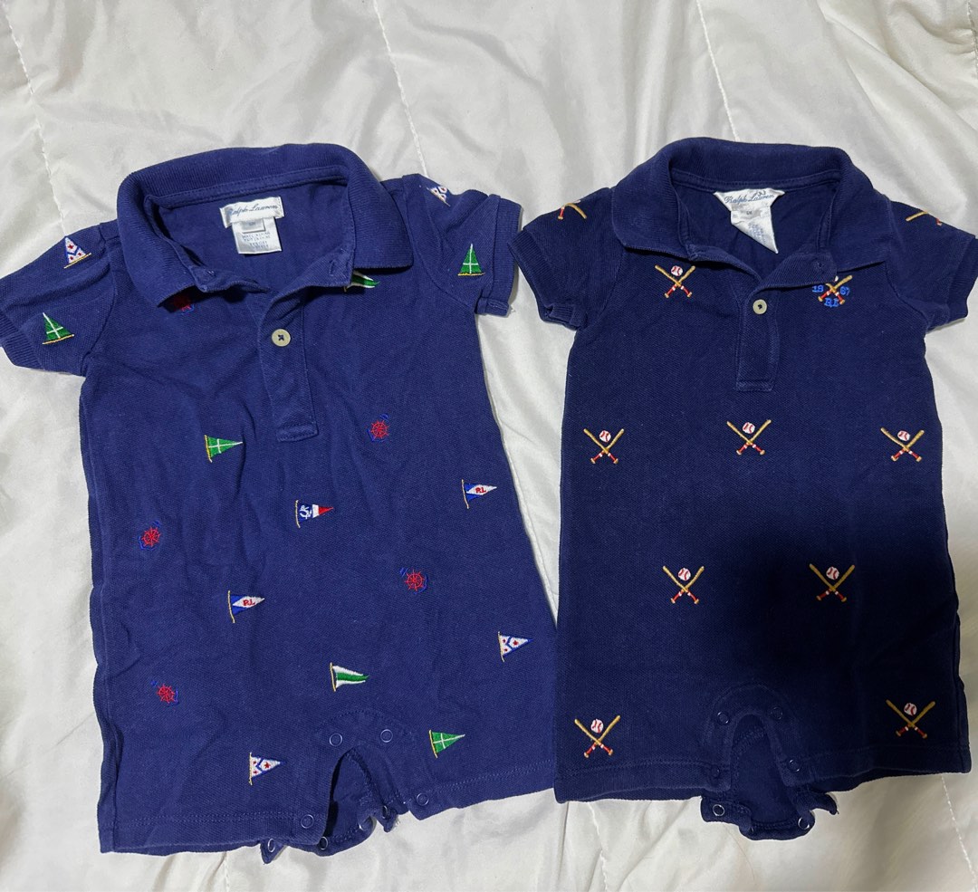 Authentic Ralph Lauren Polo Rompers (Sail and Baseball) (6M), Babies