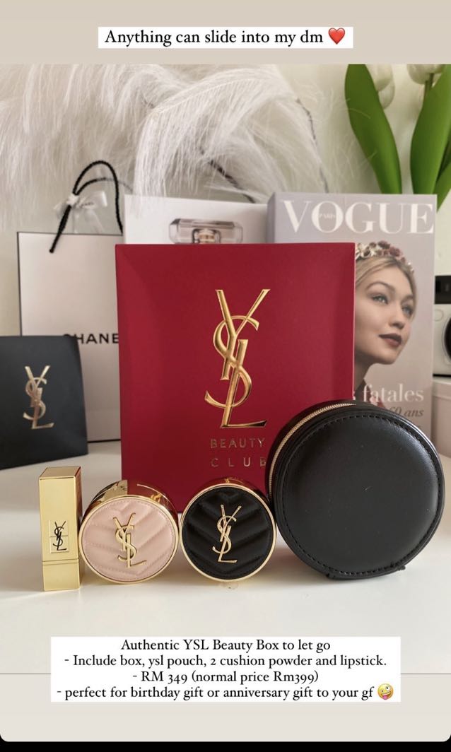 Authentic YSL makeup pouch box gift set, Beauty & Personal Care, Face, Makeup on Carousell
