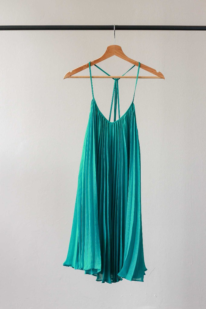 BCBGMaxAzria Pleated Mini Tent Dress Women s Fashion Dresses