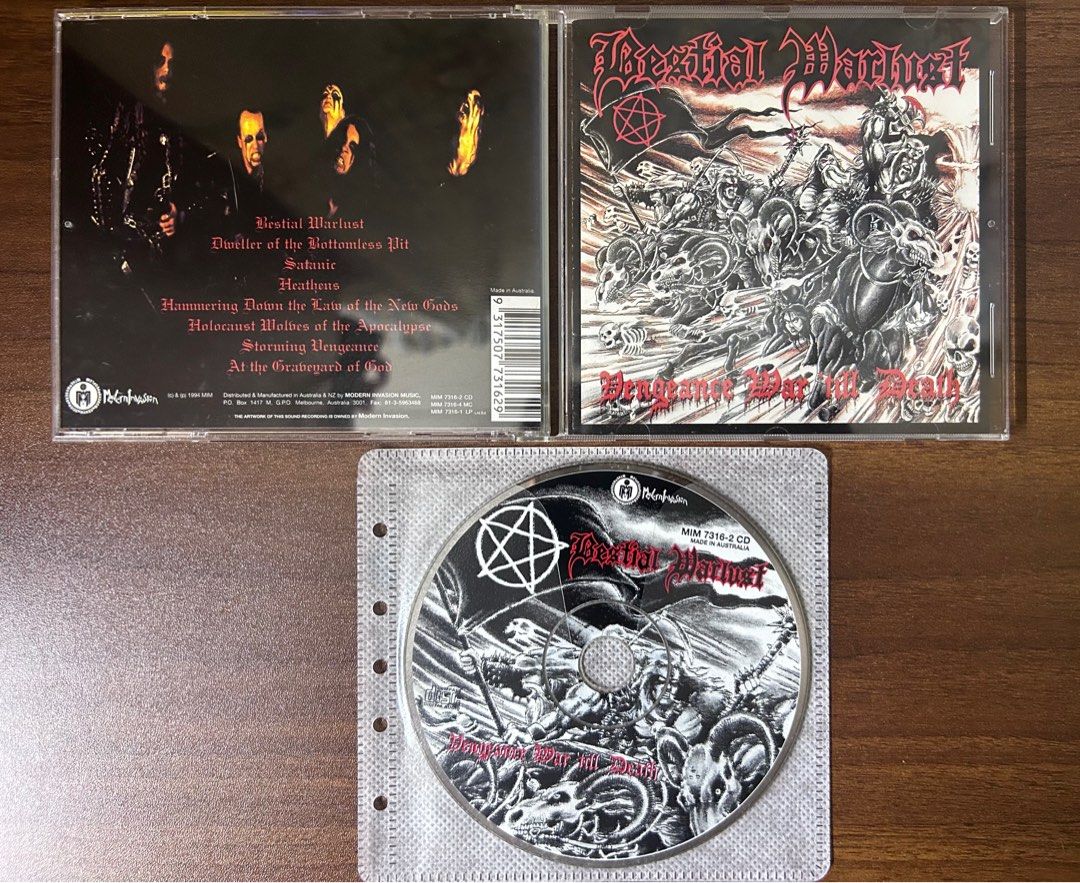 Bestial Warlust - Vengeance War 'Till Death CD 1994 Modern Invasion ...