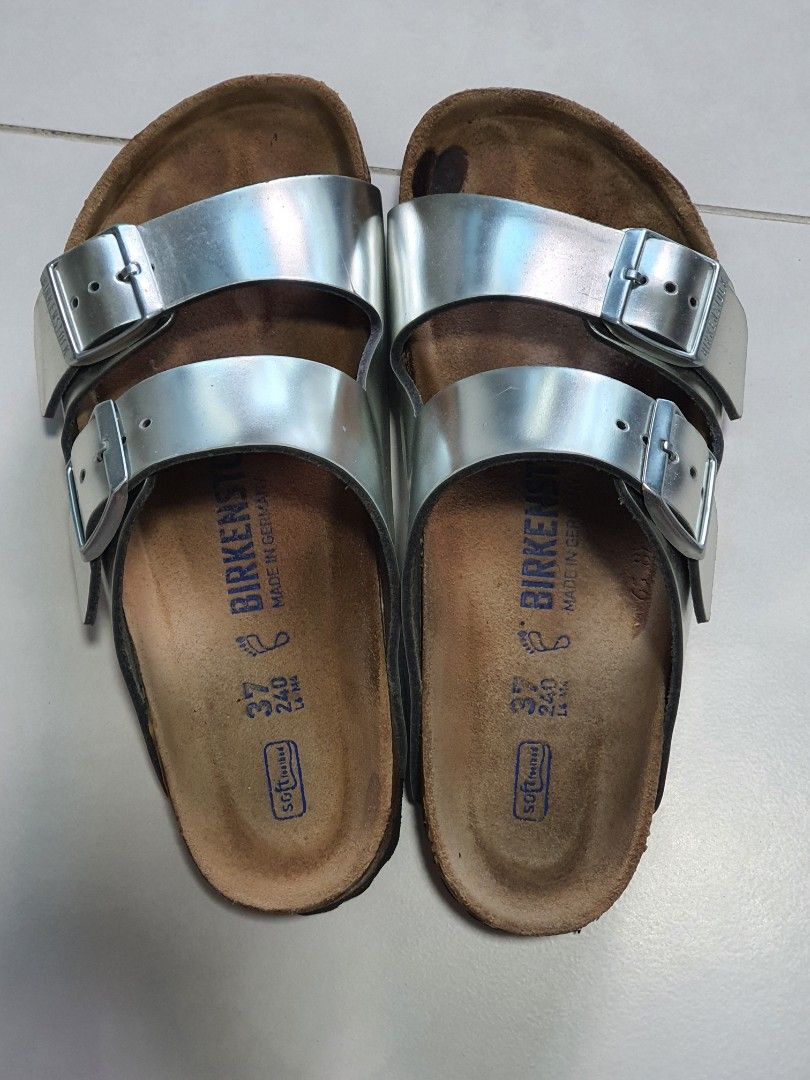 womens birkenstock silver