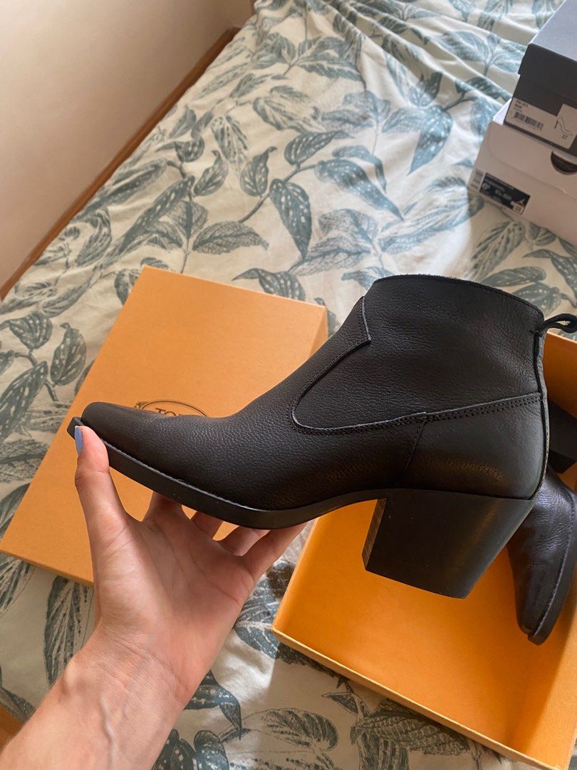 Black Mango ankle boots low santiags Carousell