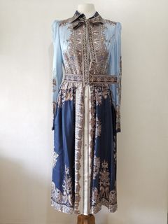 Blue paisley silk dress
