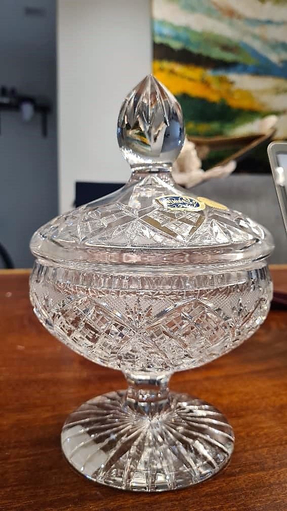 Bohemia Crystal Bowl with Pedestal, Furniture & Home Living, Home Decor