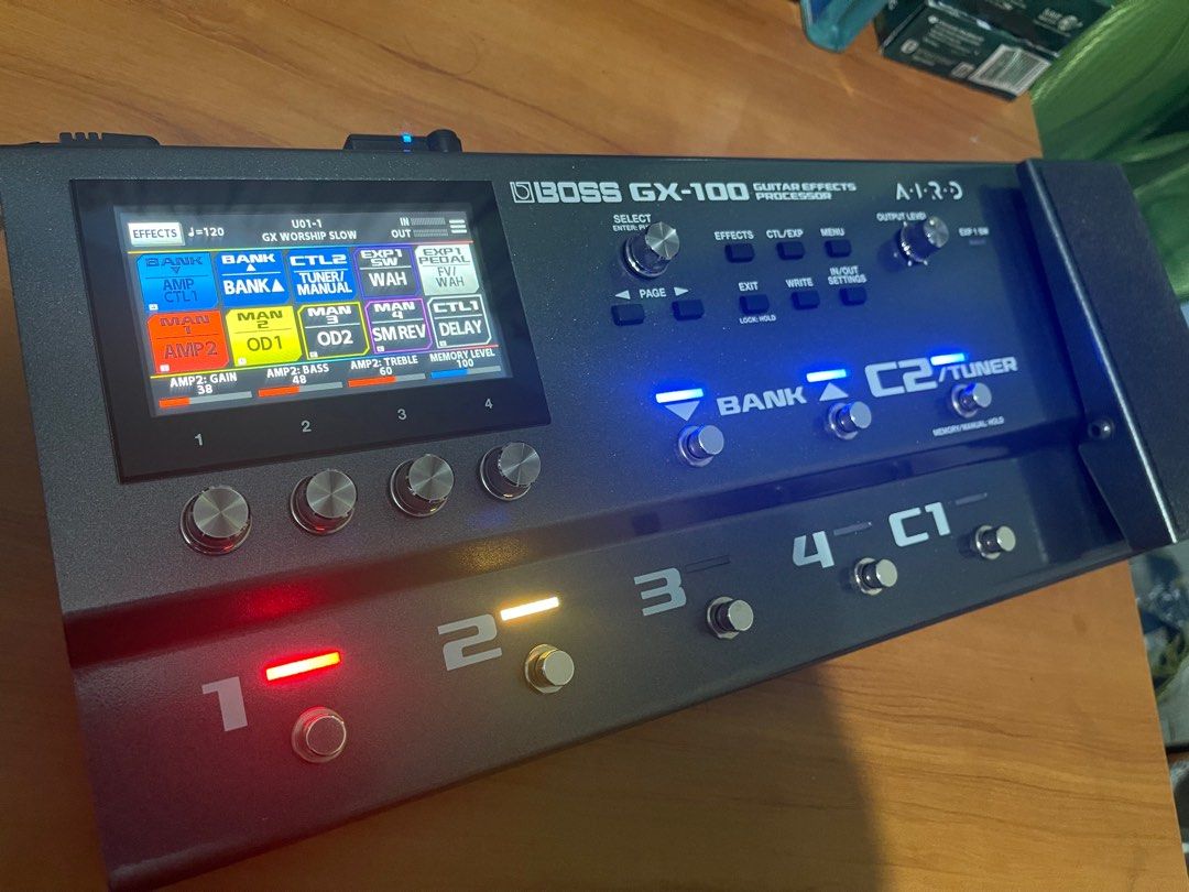 Boss gx100 (Category: Other Audio Equipment) located in Antipolo. Submitted by jaed.zonio.wat2014 (Listing ID 1249061527, Image 2). Description: Boss gx 100 For sale only no swap Touchscreen With box and manual Usb chord Original psu Bluetooth connection (worth 5k nabili ng hiwalay) Makinis No issue 43k nego pa Rizal area.