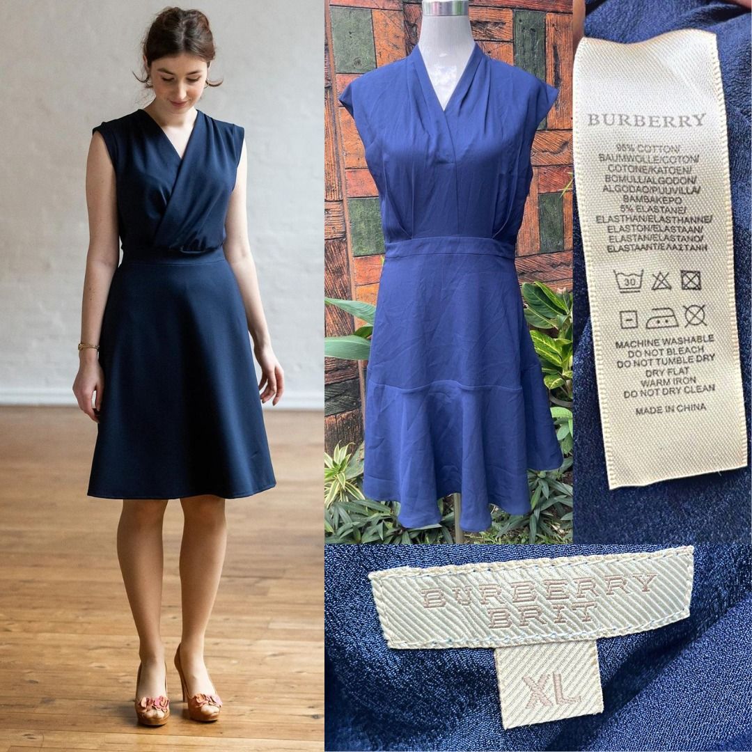 Burberry navy dress clearance