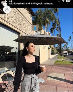 square hitam with love the brand array look alike black blouse top