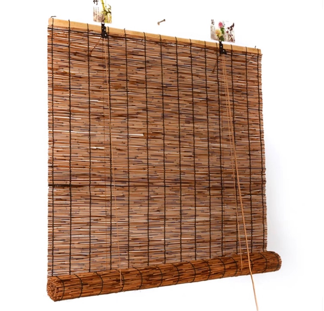 Free Carbonized Reed Curtain, Furniture & Home Living, Home Decor