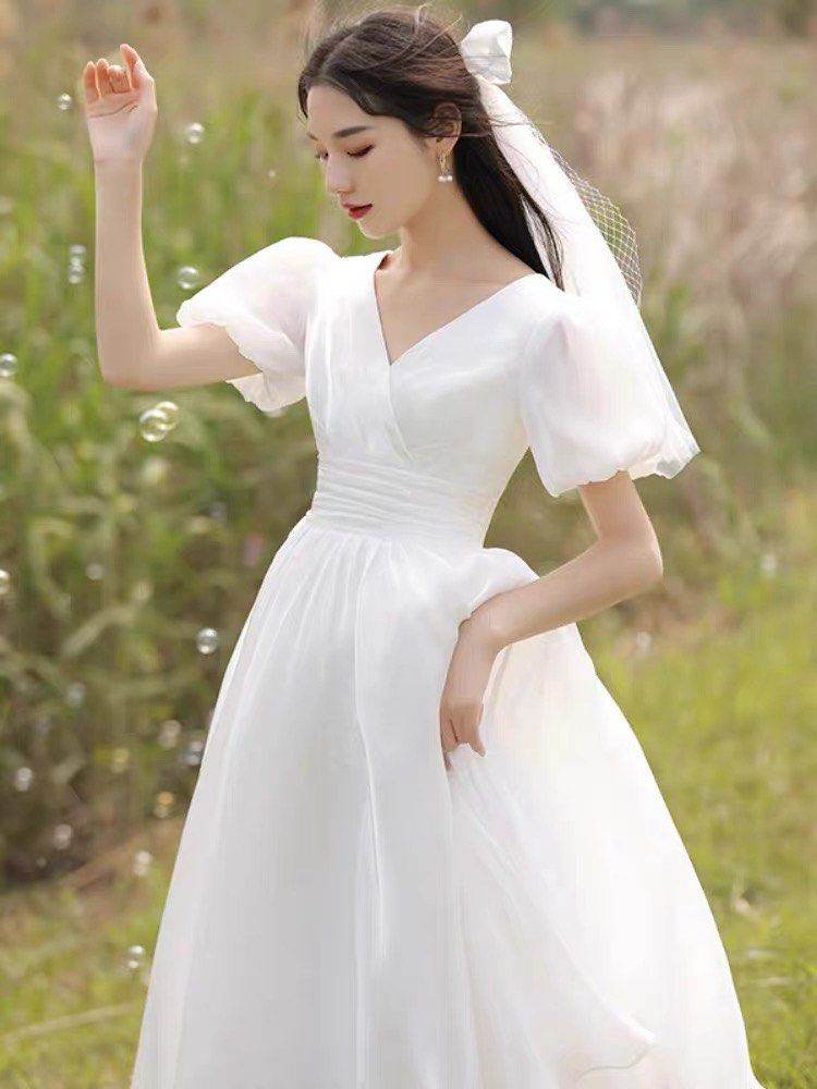 White casual dress for wedding store