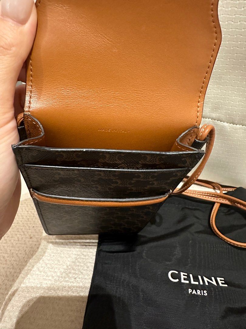 CELINE Triomphe Canvas 2021-22FW Phone Pouch With Flap In Triomphe