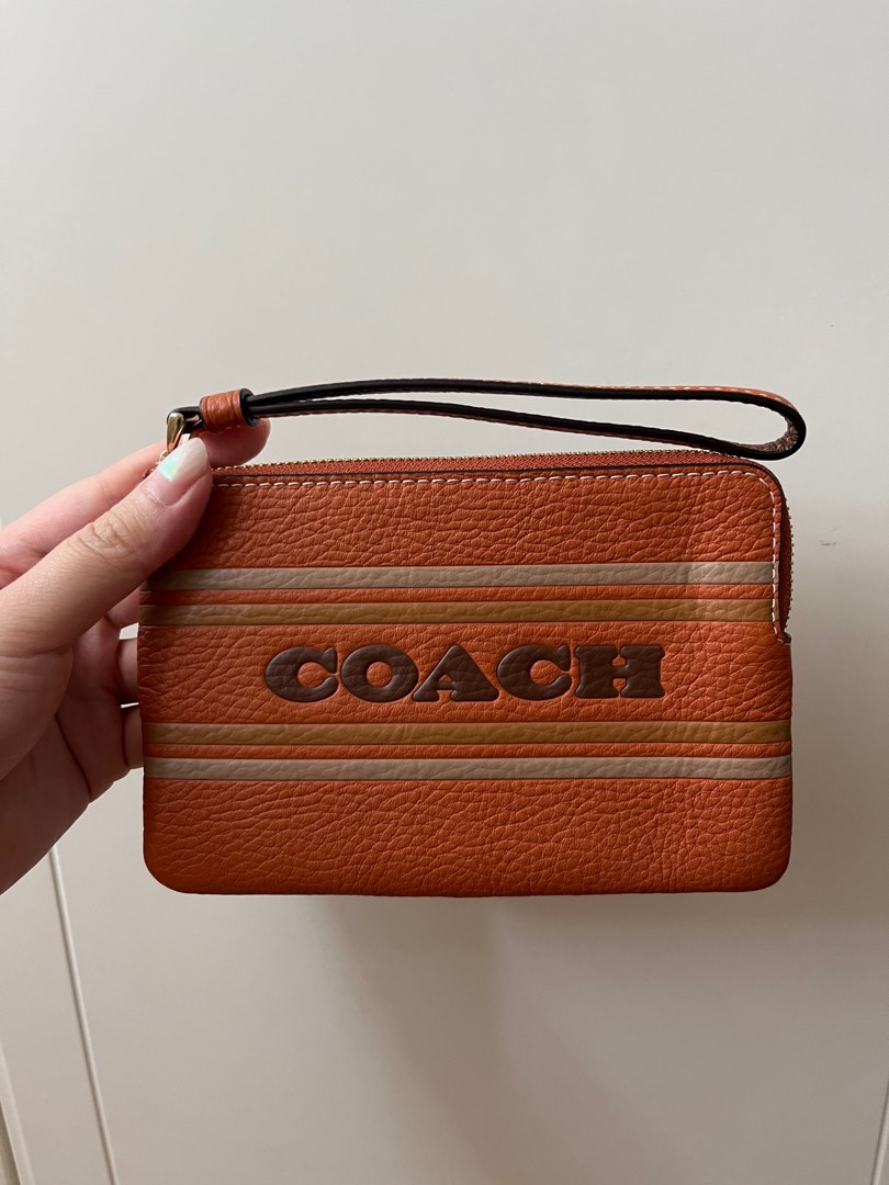 Coach stripe wristlet sales