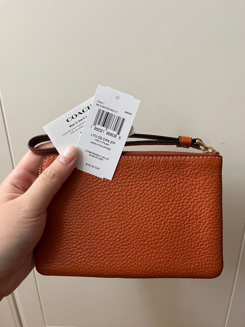 Coach stripe wristlet discount