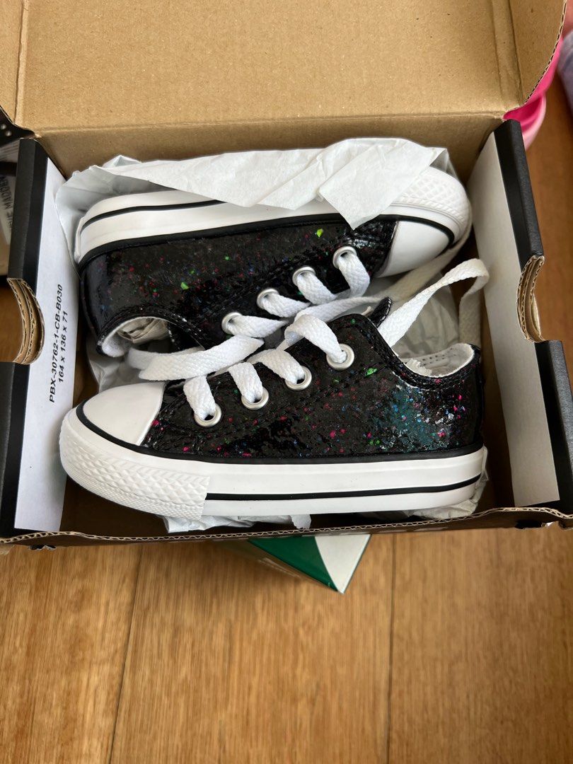 Black glitter converse girls on sale