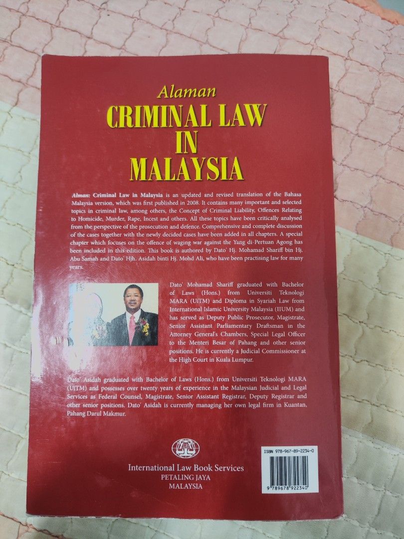 Criminal Law in Malaysia, Hobbies & Toys, Books & Magazines, Textbooks