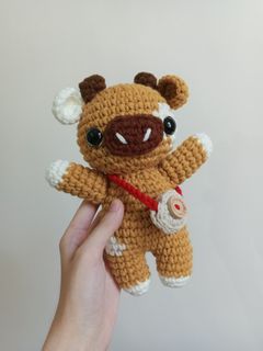 Cute baby cow plushie amigurumi handmade crochet gift