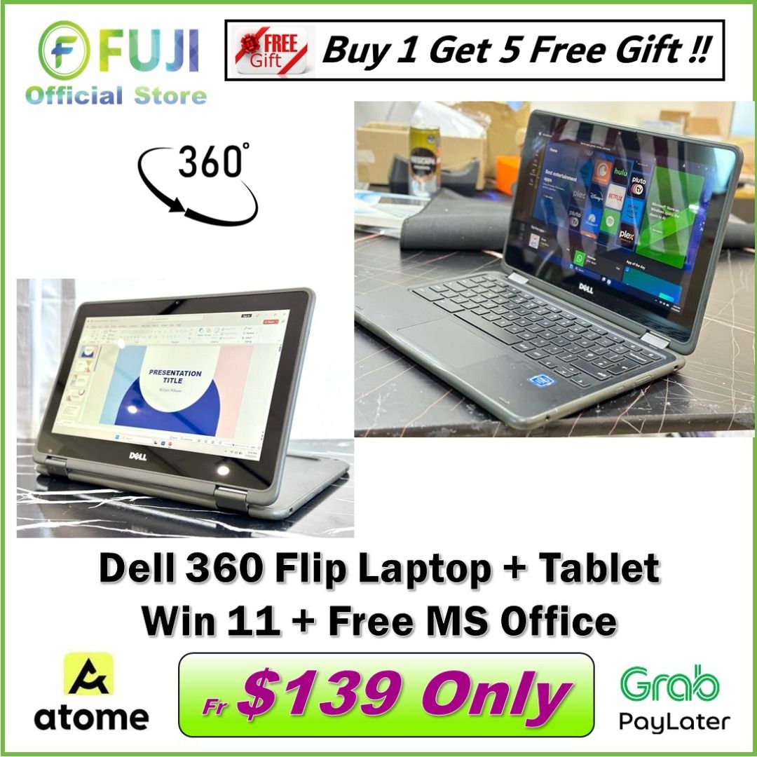 Dell 360 Flip Touch Screen Laptop 4GB RAM SSD Drive Windows 11 Free Ms Office 100 Good Condition Cheapest Laptops In Town
