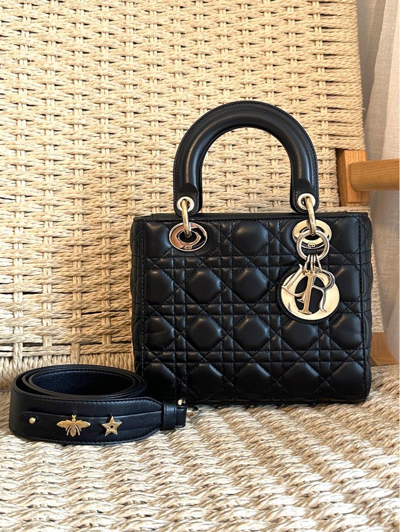 Dior My ABC Lady Dior Small Black Lambskin Gold Hardware Luxury