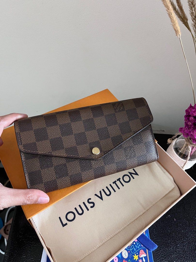 dompet louis vuitton LV original 1000% Damier azur sarah long wallet,  Fesyen Wanita, Tas & Dompet di Carousell