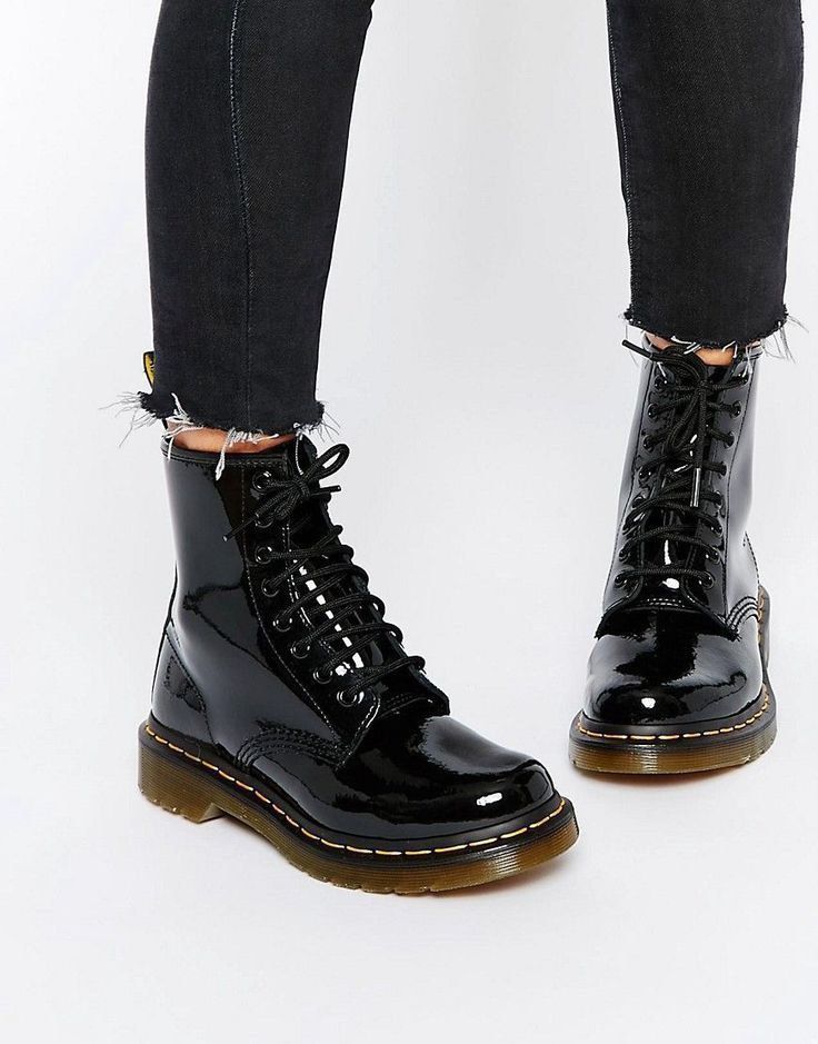 Dr Martens 1460 Black Patent Boots, Women's Fashion, Footwear, Boots on ...