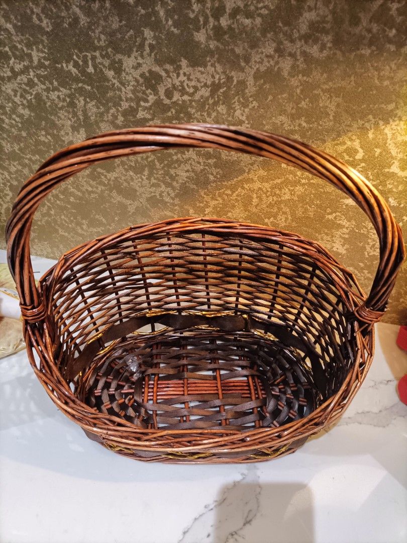 Kitchen Log Fireplace Wicker Storage Basket With Handles Xmas Empty Hamper  Basket Oak,Extra Large 51 x 41 x 22 cm | DIY at B&Q