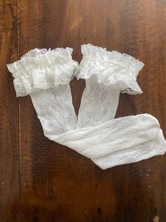 Frilly Lace Socks - White